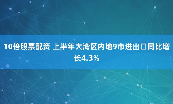 10倍股票配资 上半年大湾区内地9市进出口同比增长4.3%
